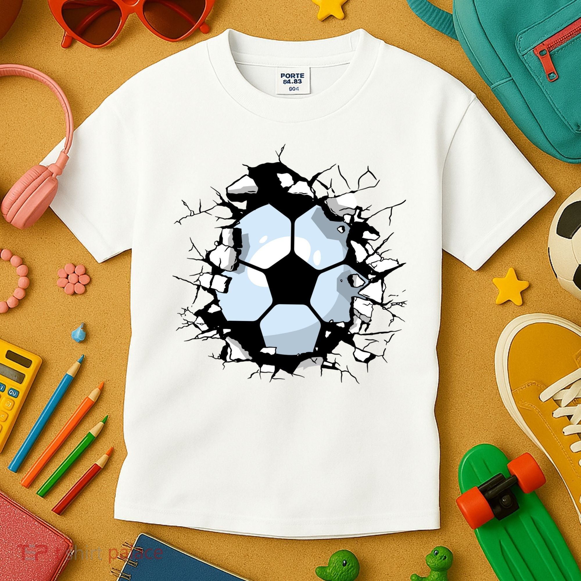 Soccer Ball Smash Kids T-Shirt