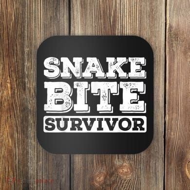 Snake Bite Survivor Venomous Cottonmouth Timber Rattlesnake Coaster