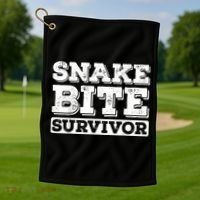 Snake Bite Survivor Venomous Cottonmouth Timber Rattlesnake Golf Towel thumb 1