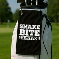 Snake Bite Survivor Venomous Cottonmouth Timber Rattlesnake Golf Towel thumb 2