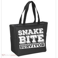 Snake Bite Survivor Venomous Cottonmouth Timber Rattlesnake Tote Bag thumb 2
