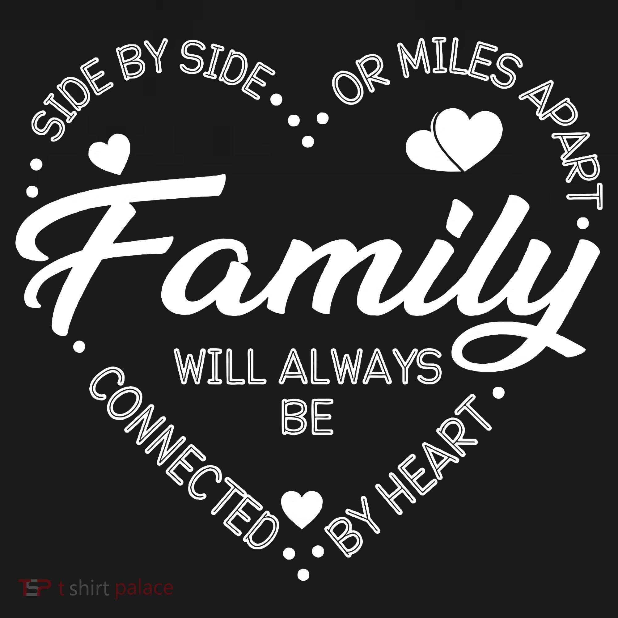 Side by Side or Miles Apart Family Heart Family Toddler Hoodie