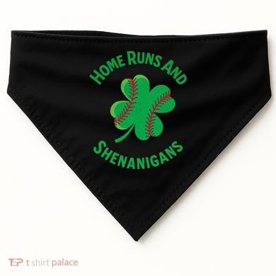 Shamrock Baseball St PaddyS Day Fun Design Gift USA-Made Doggie Bandana