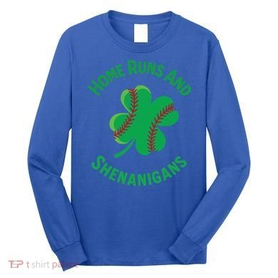 Shamrock Baseball St PaddyS Day Fun Design Gift Long Sleeve Shirt