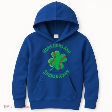 Shamrock Baseball St PaddyS Day Fun Design Gift Kids Hoodie
