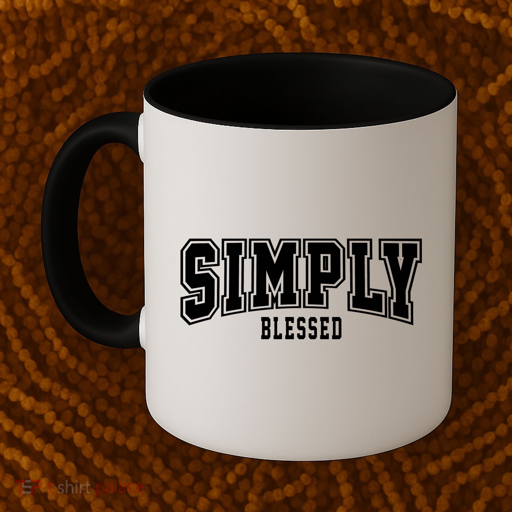 Simply Blessed Sporty Logo Christian Coffee Mug