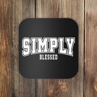 Simply Blessed Sporty Logo Christian Coaster