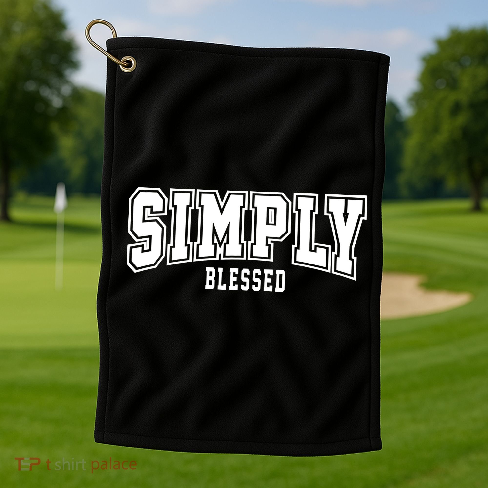 Simply Blessed Sporty Logo Christian Golf Towel