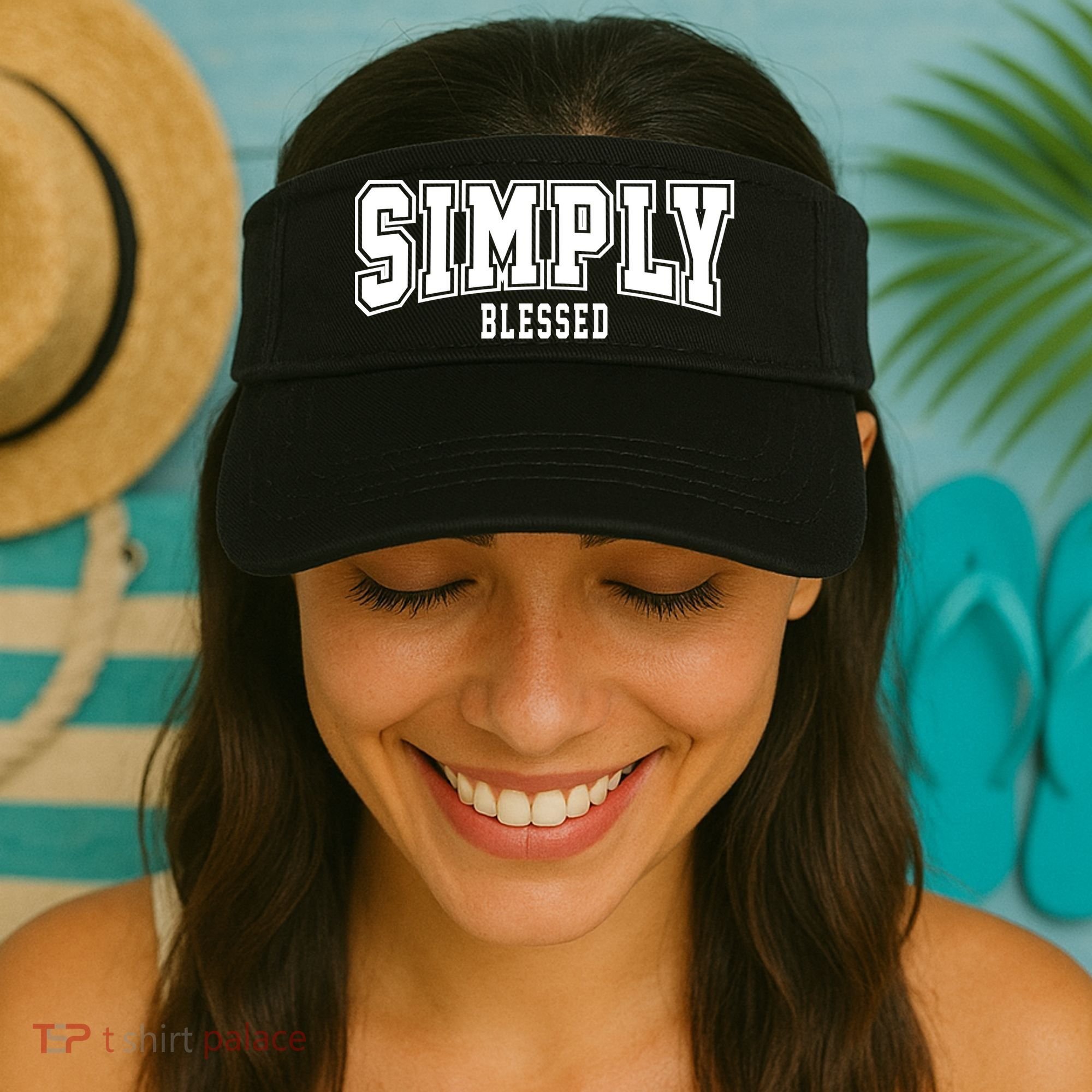 Simply Blessed Sporty Logo Christian Visor