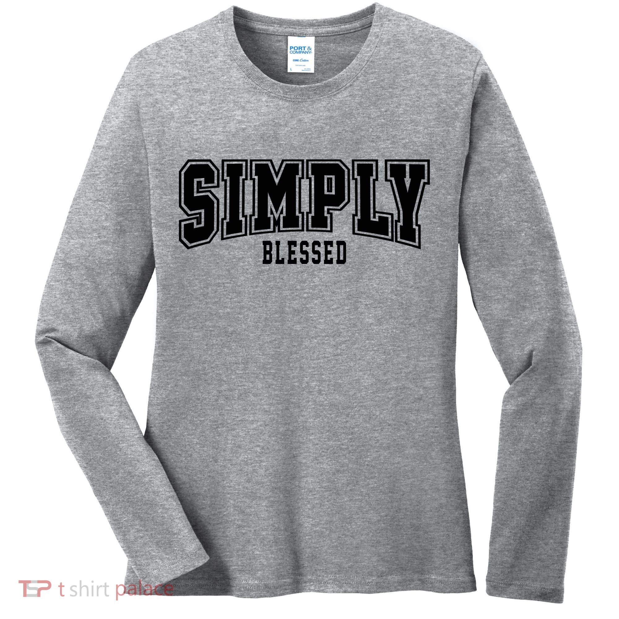 Simply Blessed Sporty Logo Christian Women's Long Sleeve Shirt