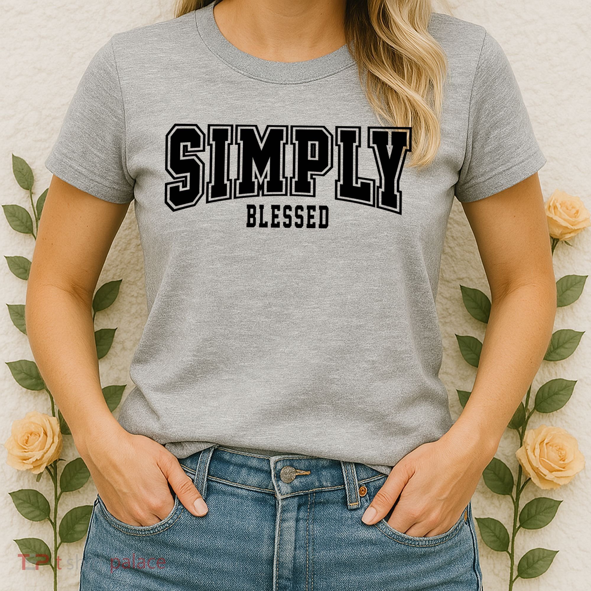 Simply Blessed Sporty Logo Christian Women's T-Shirt