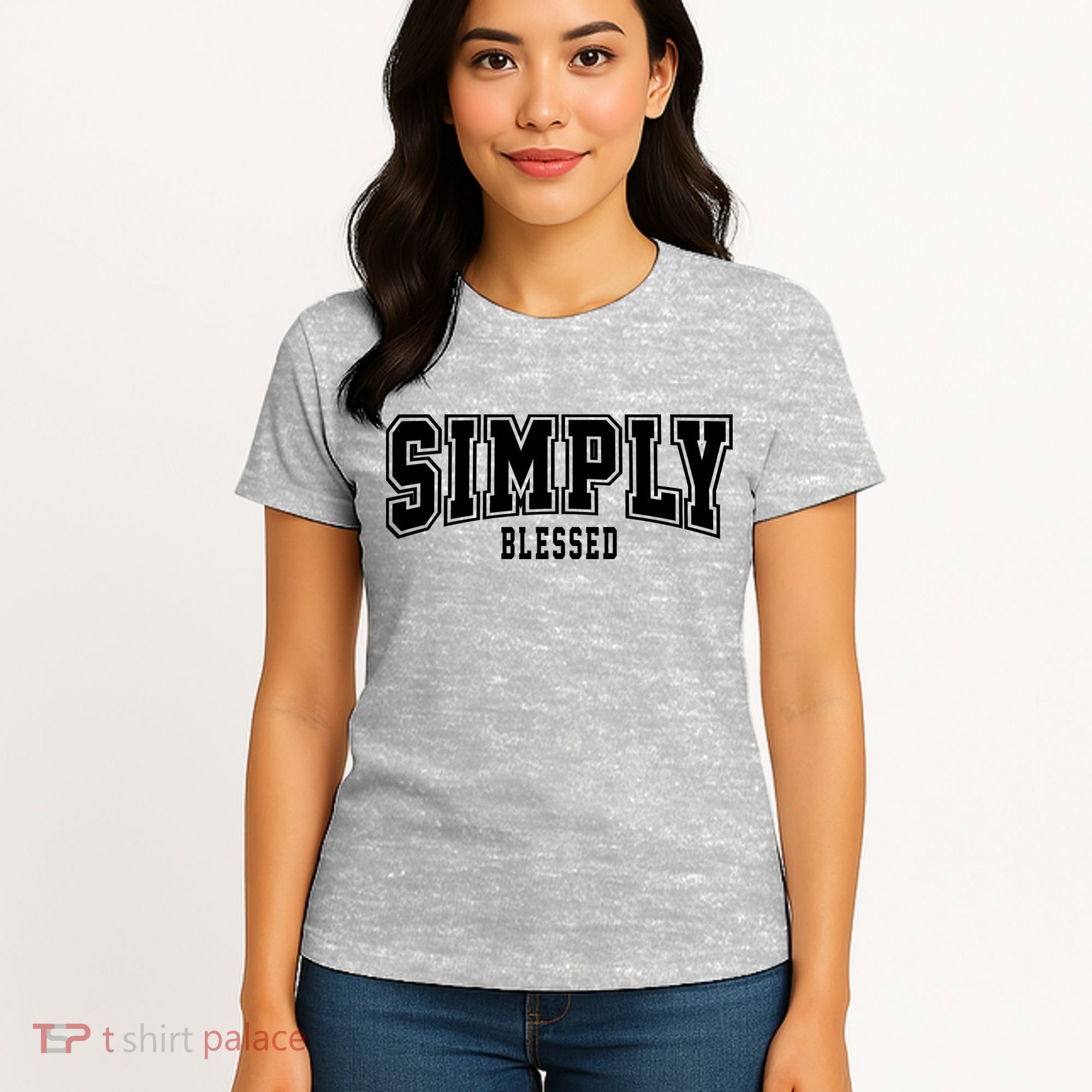 Simply Blessed Sporty Logo Christian Women's T-Shirt