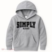 Simply Blessed Sporty Logo Christian Kids Hoodie thumb 0