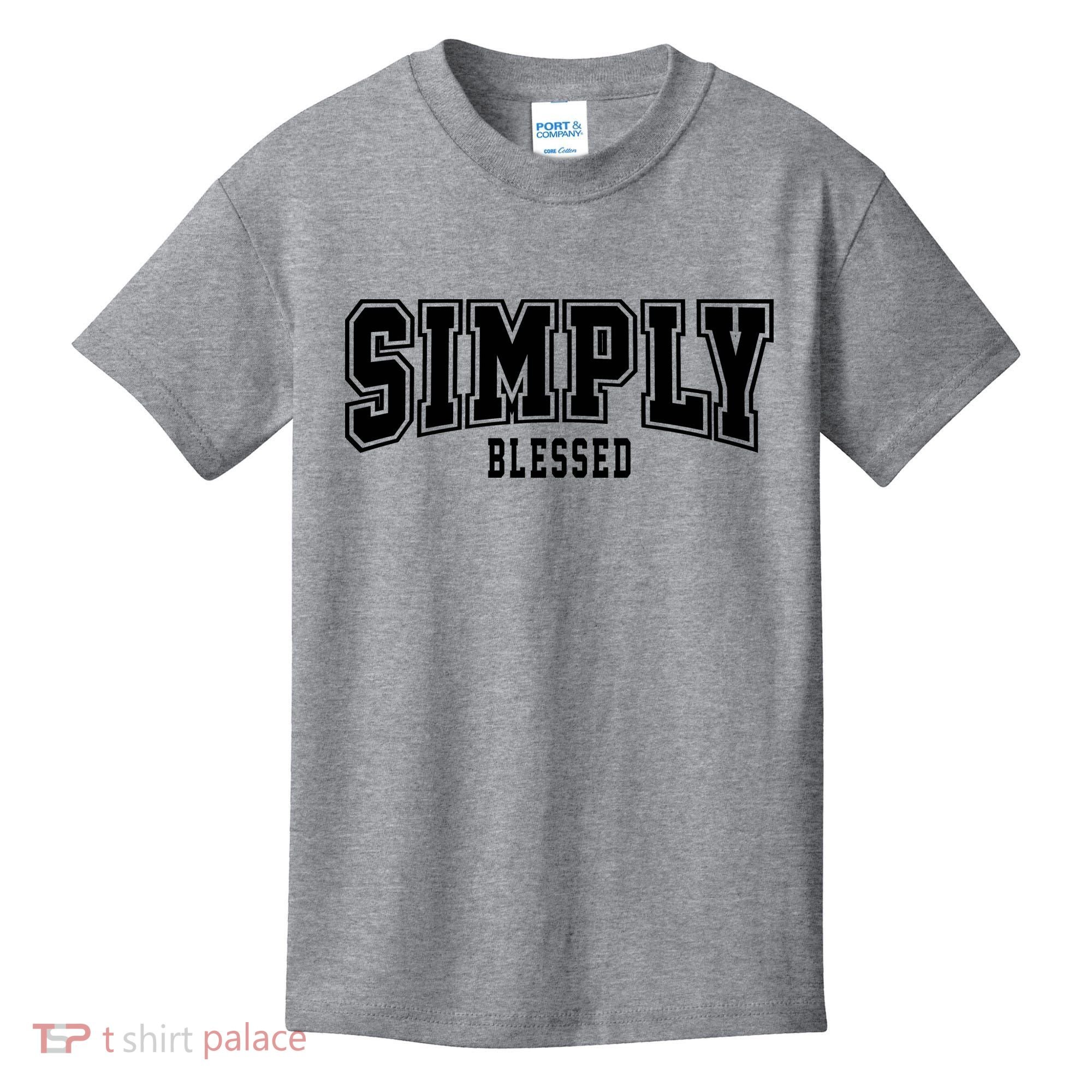 Simply Blessed Sporty Logo Christian Kids T-Shirt