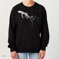 Spooky Boop Skeleton Hand Touch Nose Cat Halloween Costume Women's Sweatshirt thumb 0
