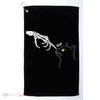 Spooky Boop Skeleton Hand Touch Nose Cat Halloween Costume Golf Towel thumb 0