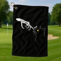 Spooky Boop Skeleton Hand Touch Nose Cat Halloween Costume Golf Towel thumb 1