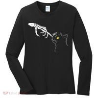 Spooky Boop Skeleton Hand Touch Nose Cat Halloween Costume Women's Long Sleeve Shirt thumb 0