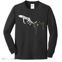 Spooky Boop Skeleton Hand Touch Nose Cat Halloween Costume Kids Long Sleeve Shirt thumb 0