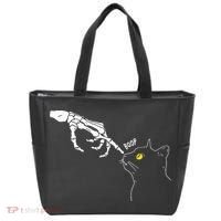 Spooky Boop Skeleton Hand Touch Nose Cat Halloween Costume Tote Bag thumb 0