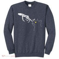 Spooky Boop Skeleton Hand Touch Nose Cat Halloween Costume Sweatshirt thumb 0