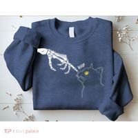 Spooky Boop Skeleton Hand Touch Nose Cat Halloween Costume Sweatshirt thumb 2