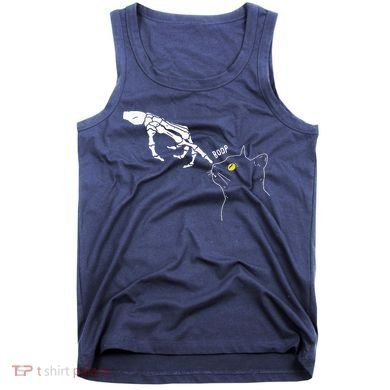 Spooky Boop Skeleton Hand Touch Nose Cat Halloween Costume Tank Top