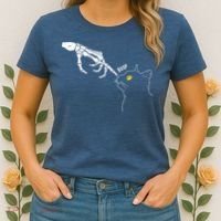 Spooky Boop Skeleton Hand Touch Nose Cat Halloween Costume Women's T-Shirt thumb 2