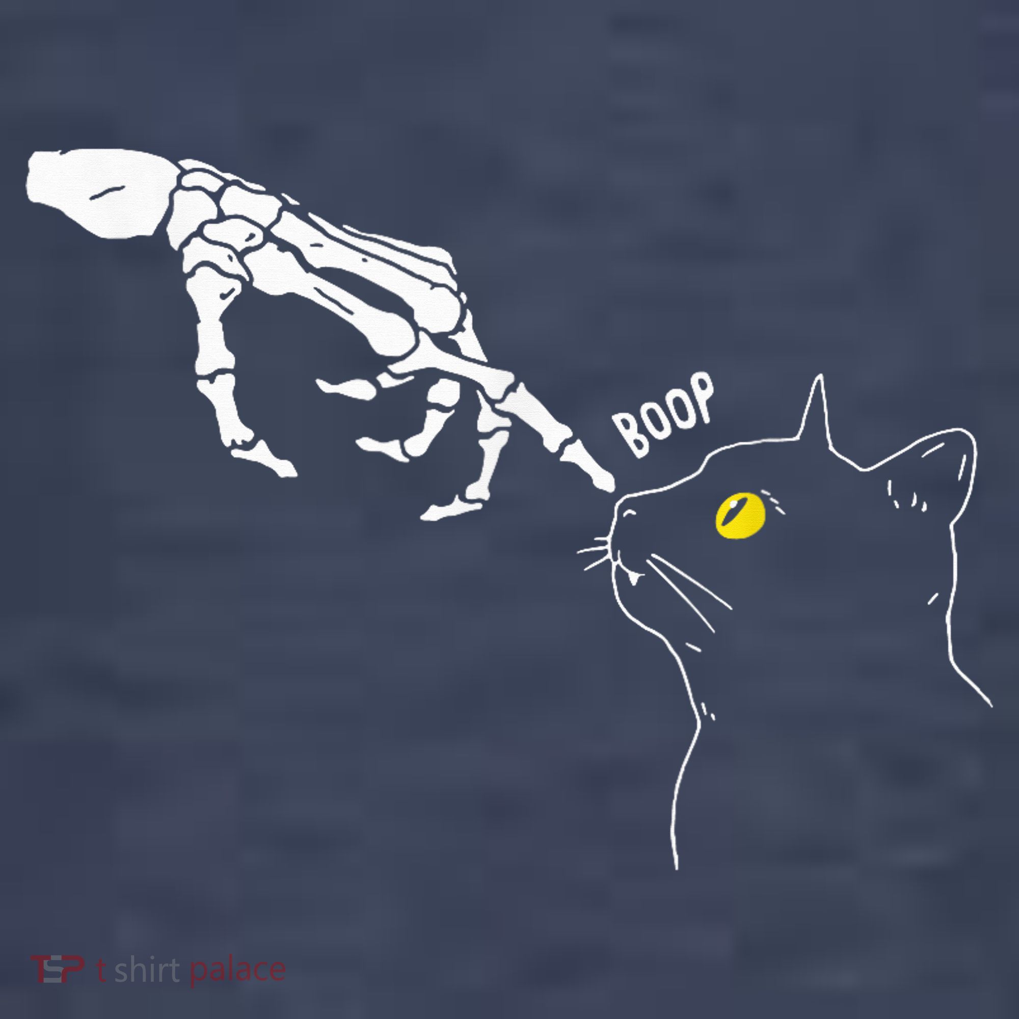 Spooky Boop Skeleton Hand Touch Nose Cat Halloween Costume Women's T-Shirt