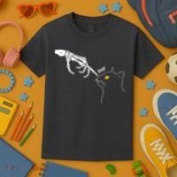 Spooky Boop Skeleton Hand Touch Nose Cat Halloween Costume Kids T-Shirt thumb 3