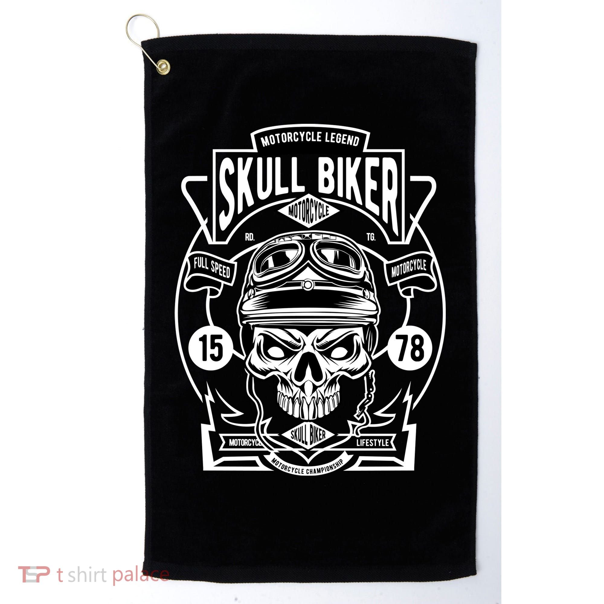 Skull Biker Golf Towel