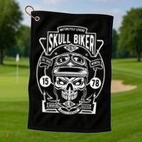 Skull Biker Golf Towel thumb 1