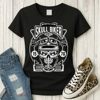Skull Biker Women's T-Shirt thumb 3
