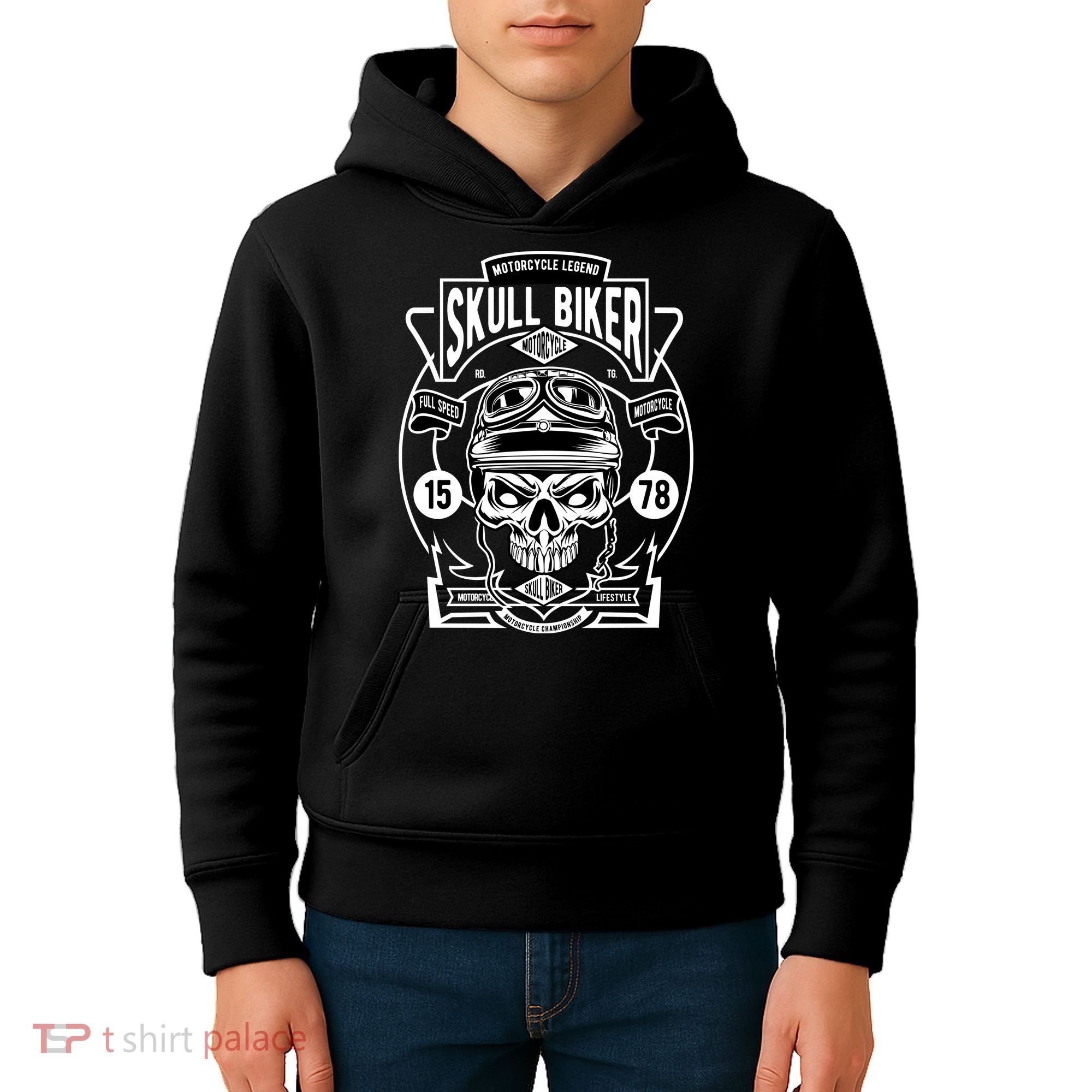 Skull Biker Kids Hoodie