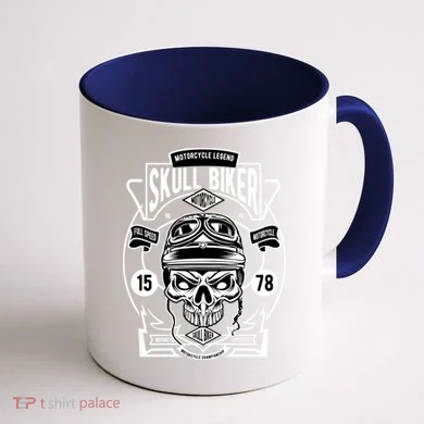 Skull Biker Coffee Mug back