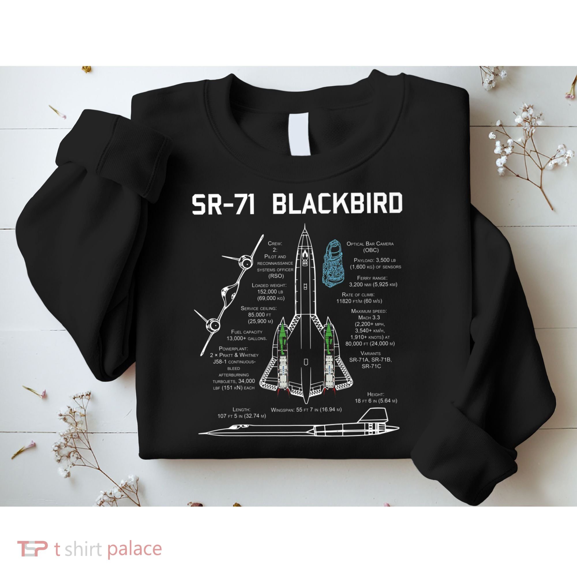 SR71 Blackbird SpecsSR71 Blackbird Premium Sweatshirt