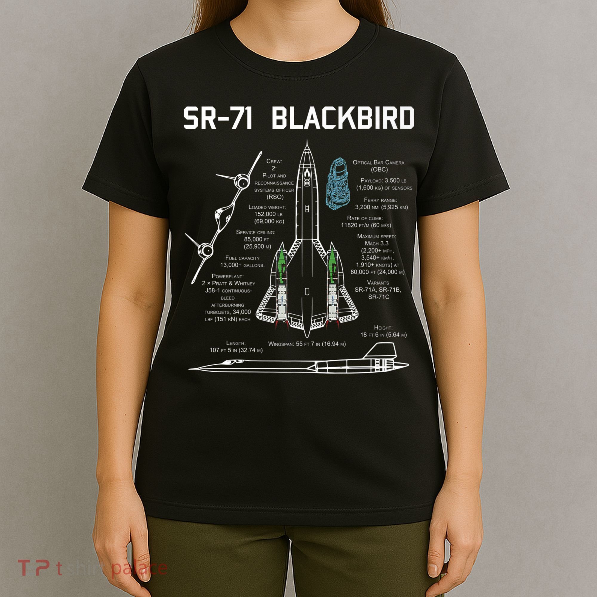 SR71 Blackbird SpecsSR71 Blackbird Premium T-Shirt