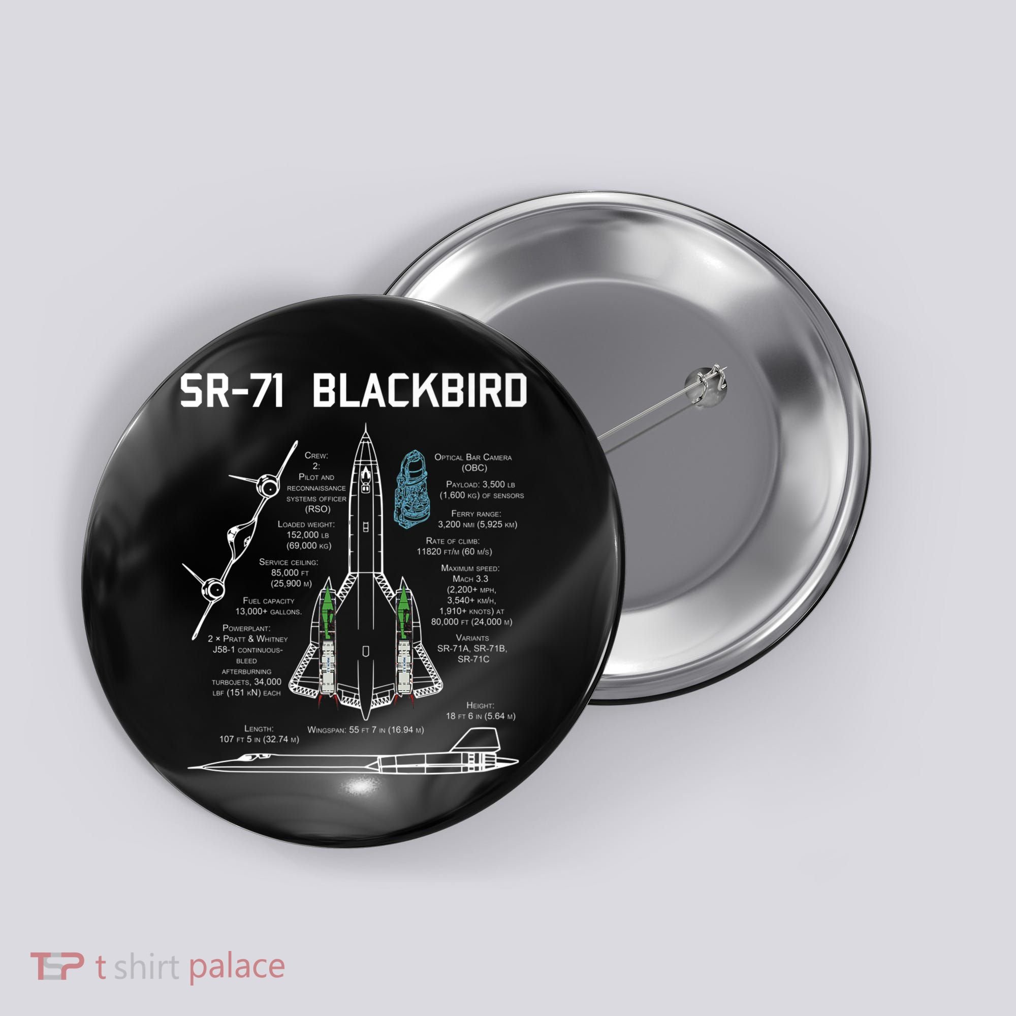 SR71 Blackbird SpecsSR71 Blackbird Premium Button