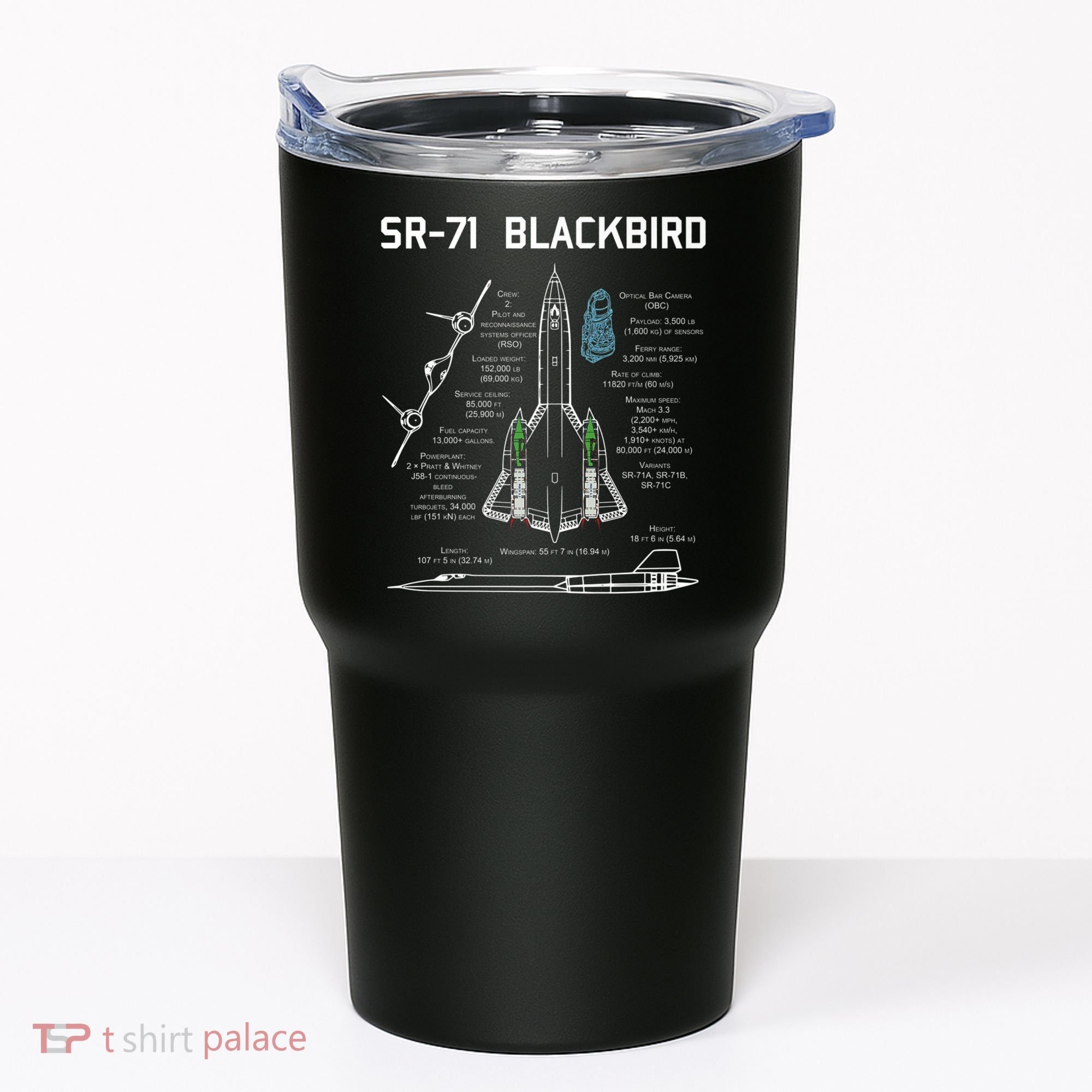 SR71 Blackbird SpecsSR71 Blackbird Premium Tumbler