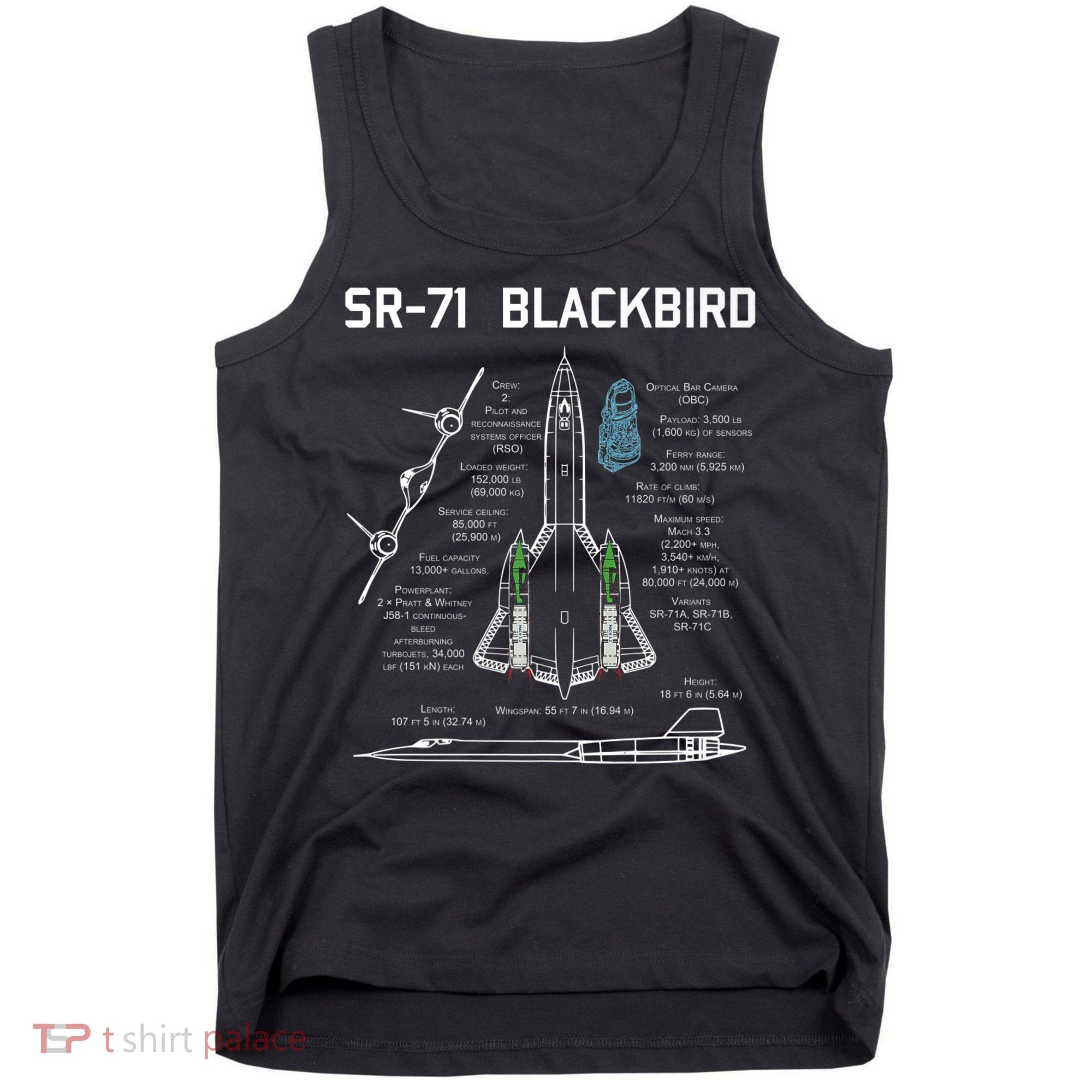 SR71 Blackbird SpecsSR71 Blackbird Premium Tank Top