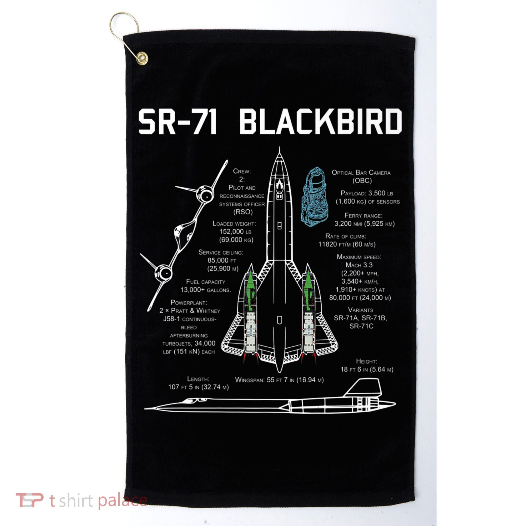 SR71 Blackbird SpecsSR71 Blackbird Premium Golf Towel
