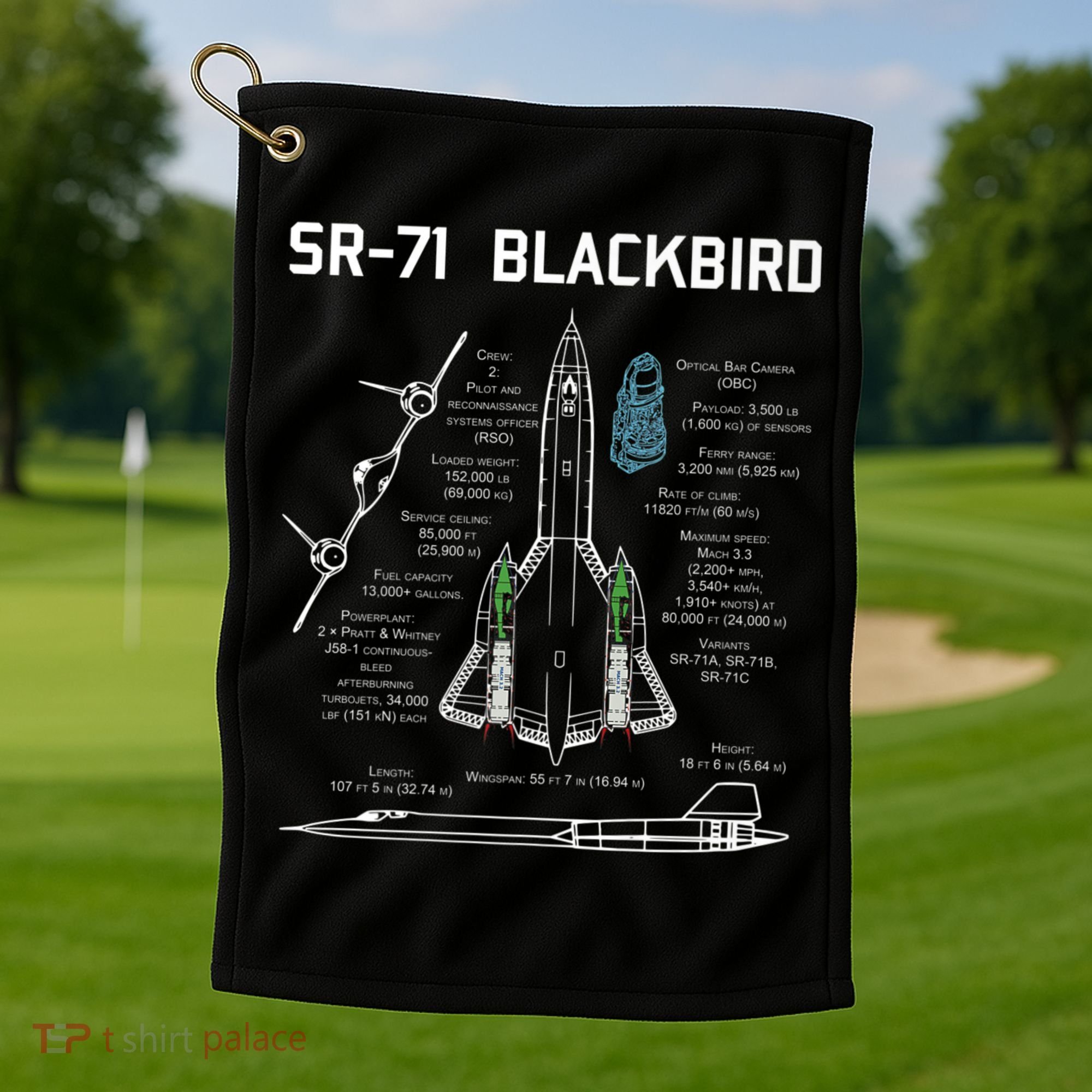 SR71 Blackbird SpecsSR71 Blackbird Premium Golf Towel
