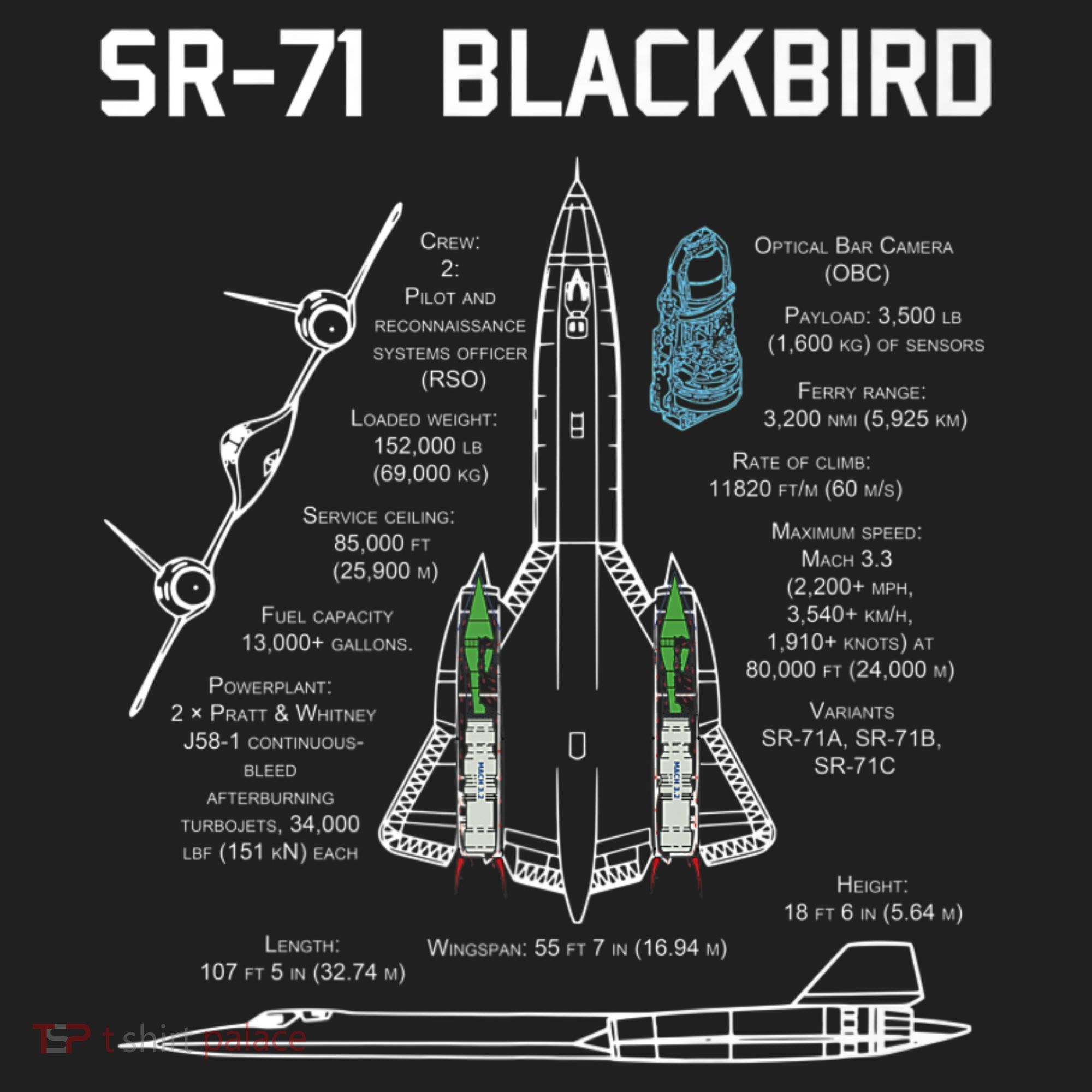 SR71 Blackbird SpecsSR71 Blackbird Premium Golf Towel