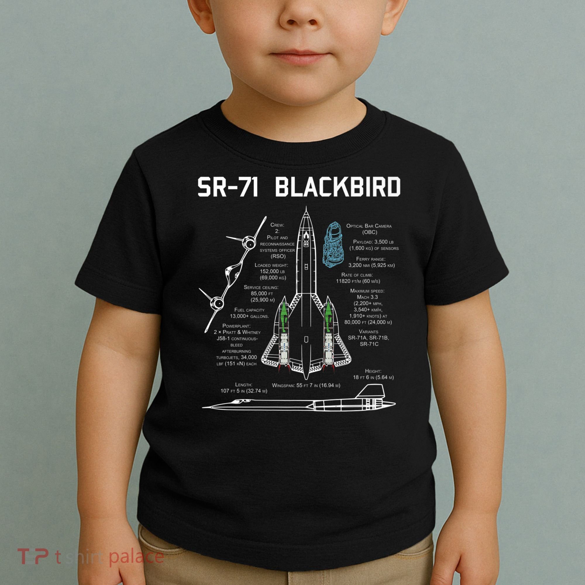 SR71 Blackbird SpecsSR71 Blackbird Premium Toddler T-Shirt