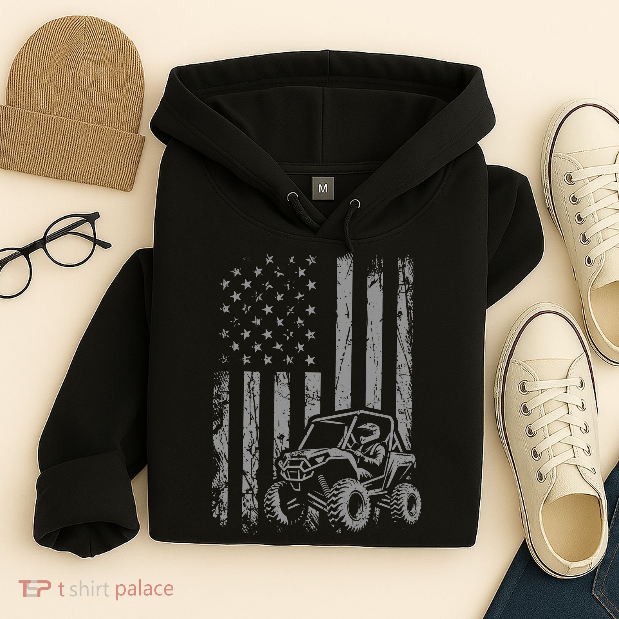 Side By Side Utv Sxs American Flag Hoodie