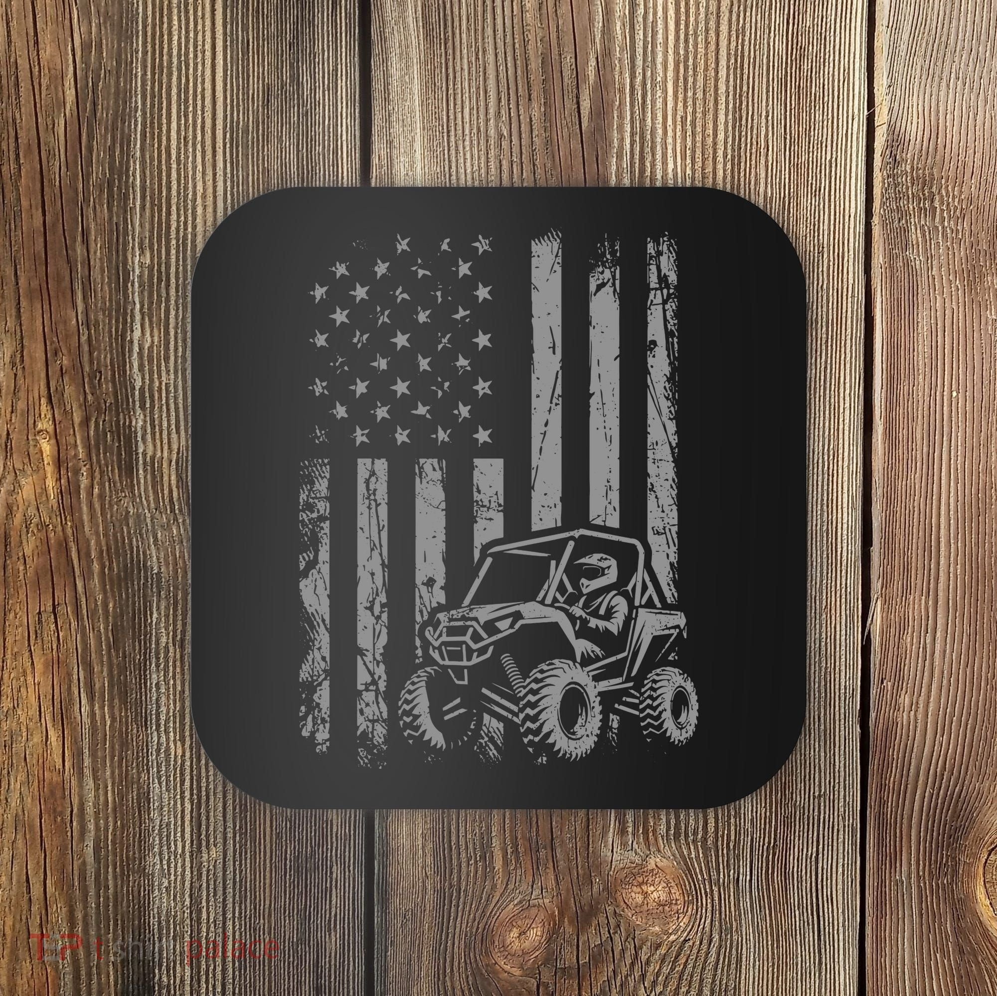 Side By Side Utv Sxs American Flag Coaster