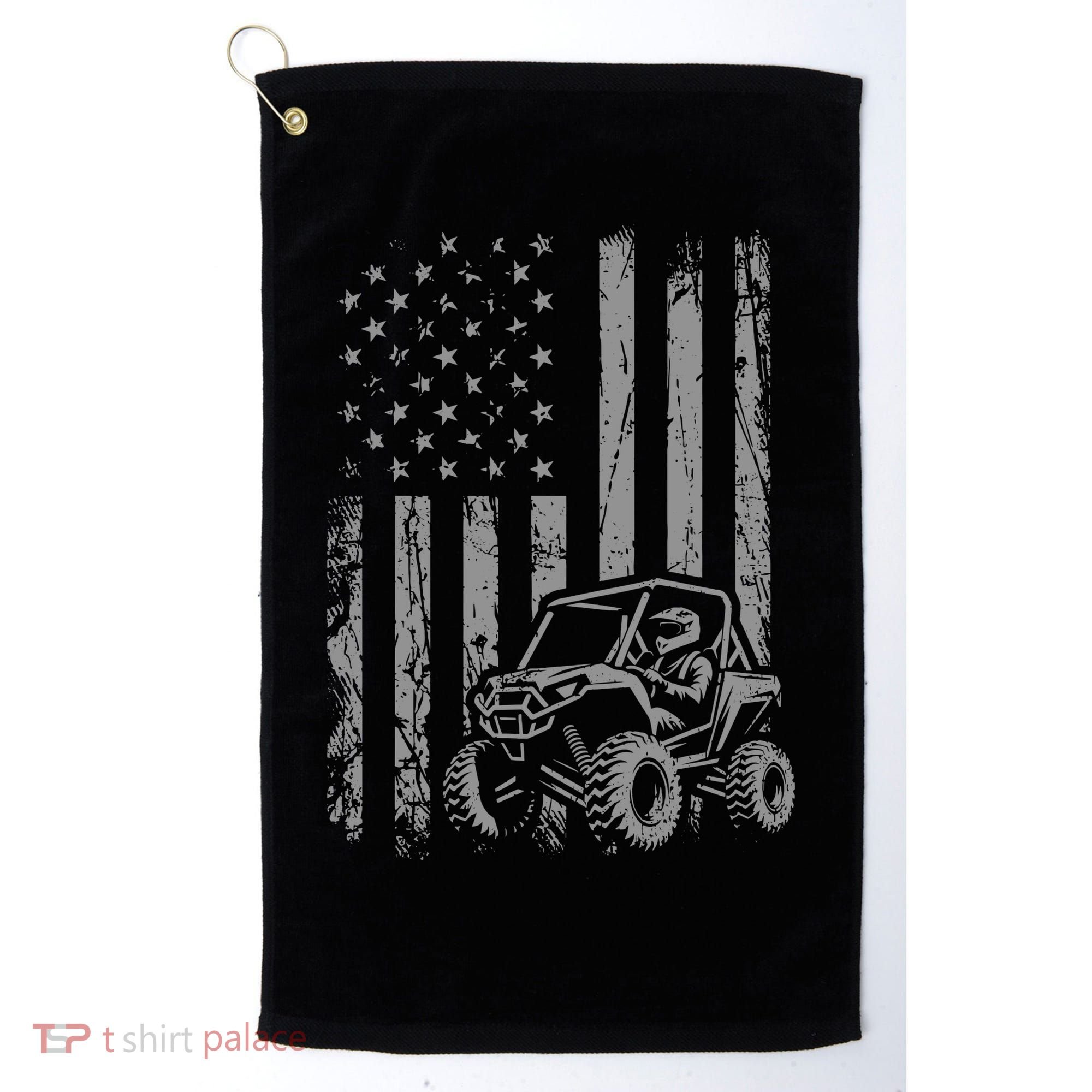 Side By Side Utv Sxs American Flag Golf Towel