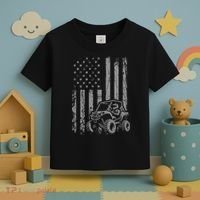 Side By Side Utv Sxs American Flag Toddler T-Shirt thumb 3