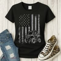 Side By Side Utv Sxs American Flag Women's T-Shirt thumb 3