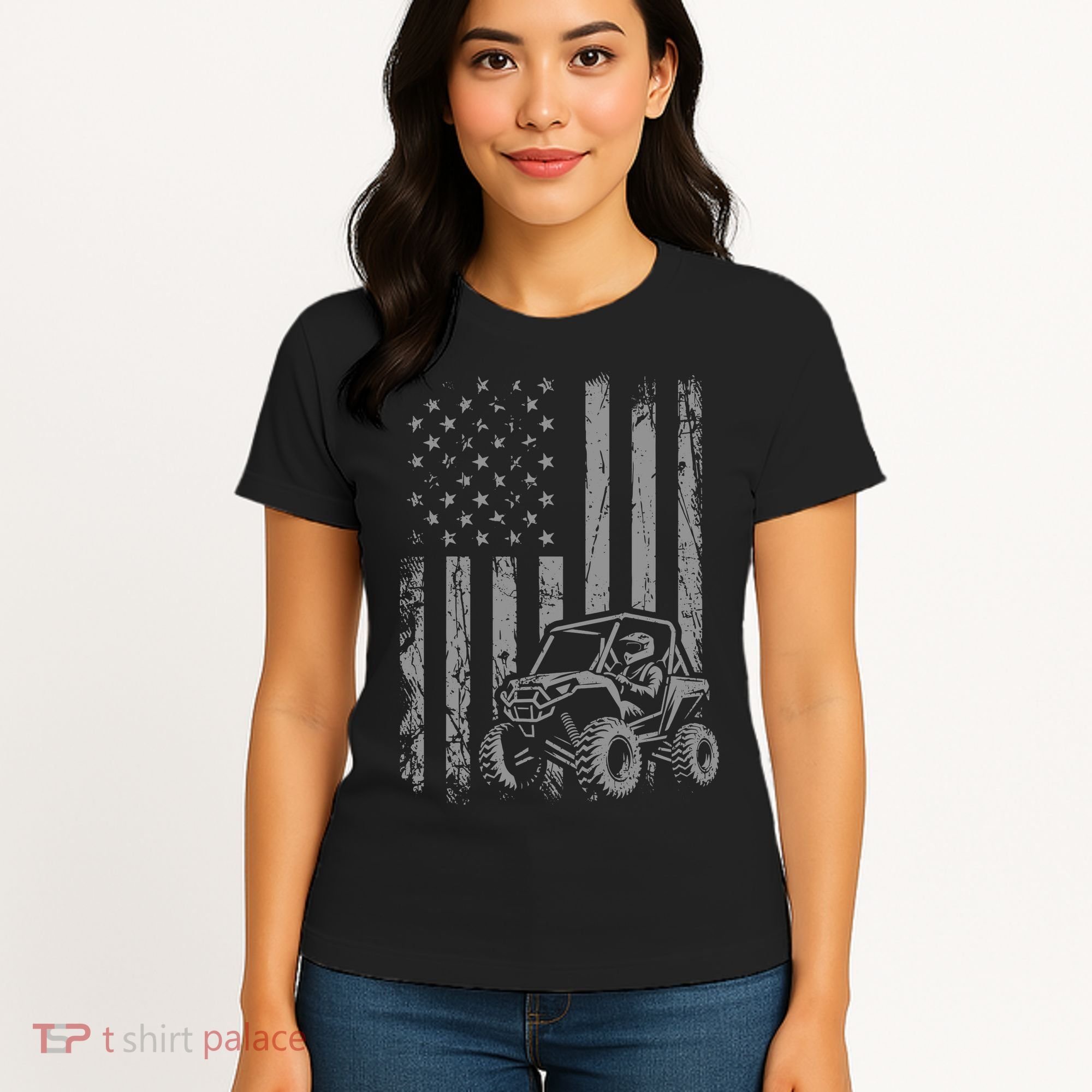 Side By Side Utv Sxs American Flag Women's T-Shirt